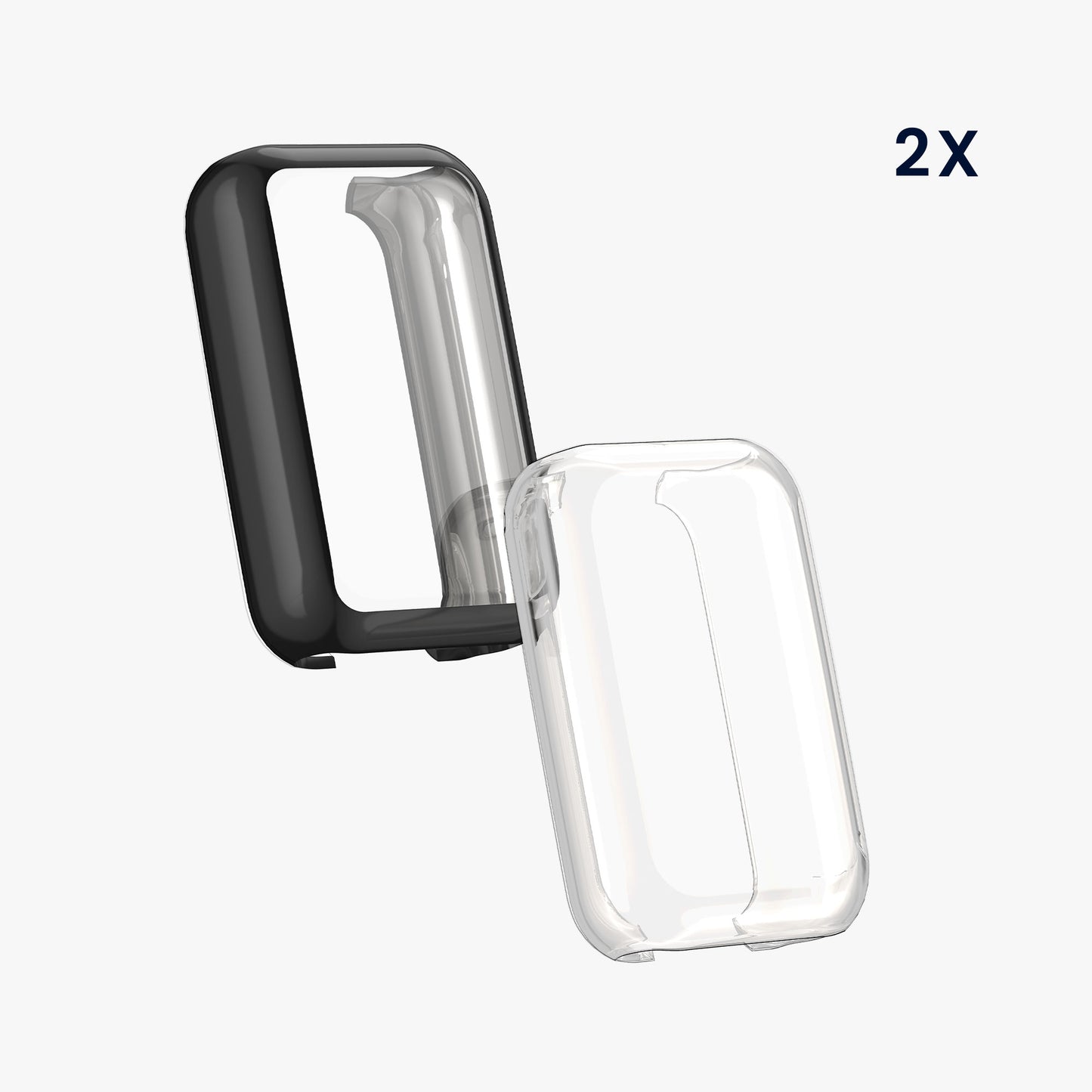kwmobile Silikon Hülle für Xiaomi Smart Band 8 Active / Redmi Band 2 Schutzhülle Fullbody Display Cover Set