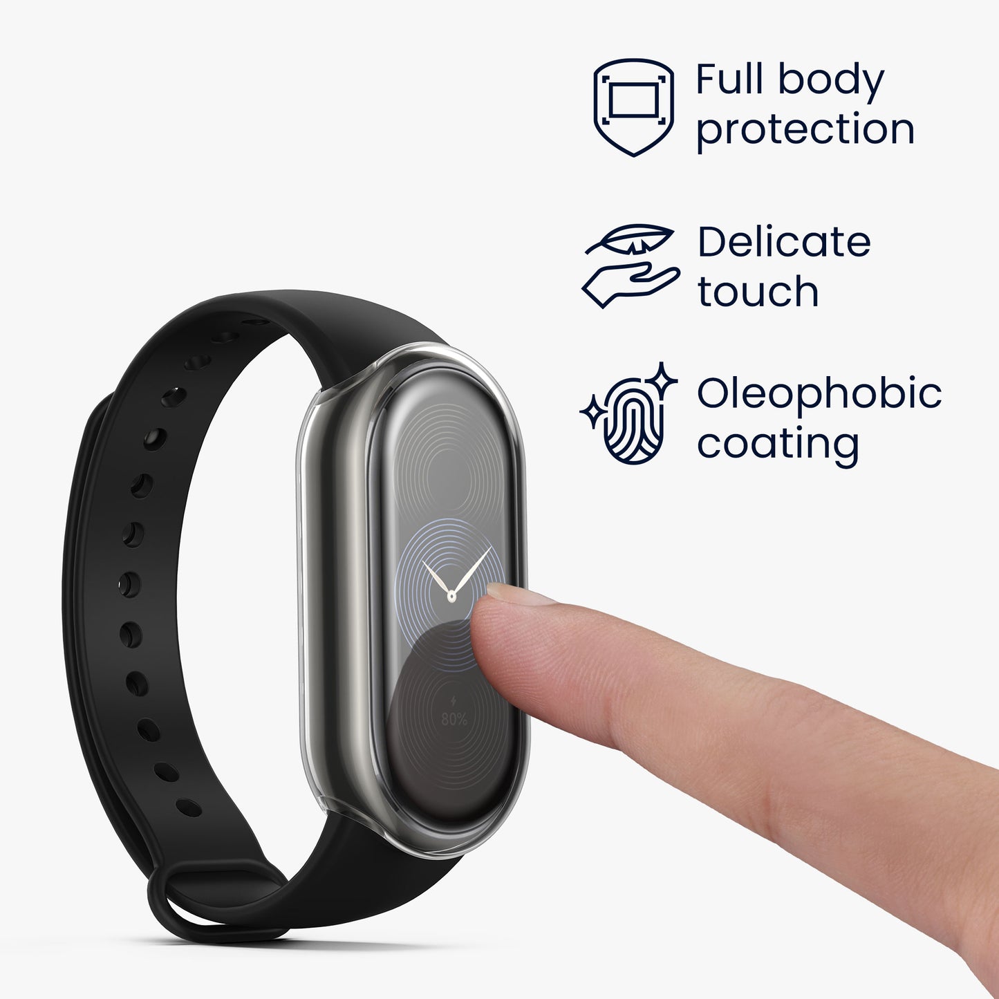 kwmobile Silikon Hülle für Xiaomi Mi Band 9 Schutzhülle Fullbody Display Cover Set