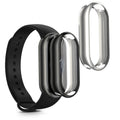 kwmobile 2x Schutzhülle kompatibel mit Xiaomi Mi Band 9 / Smart Band 9 Hülle - Fullbody Cover Set aus Silikon - Schwarz Silber Schwarz  [dsg02]