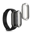 kwmobile 2x Schutzhülle kompatibel mit Xiaomi Mi Band 9 / Smart Band 9 Hülle - Fullbody Cover Set aus Silikon - Silber Dunkelgrau Silber  [dsg04]