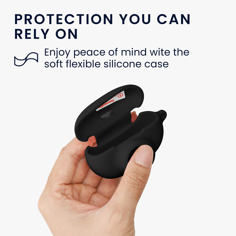 kwmobile 2-in1 Hülle kompatibel mit Beats Studio Buds - Kopfhörer Case kompatibel mit Airtag - Schutzhülle mit Karabiner