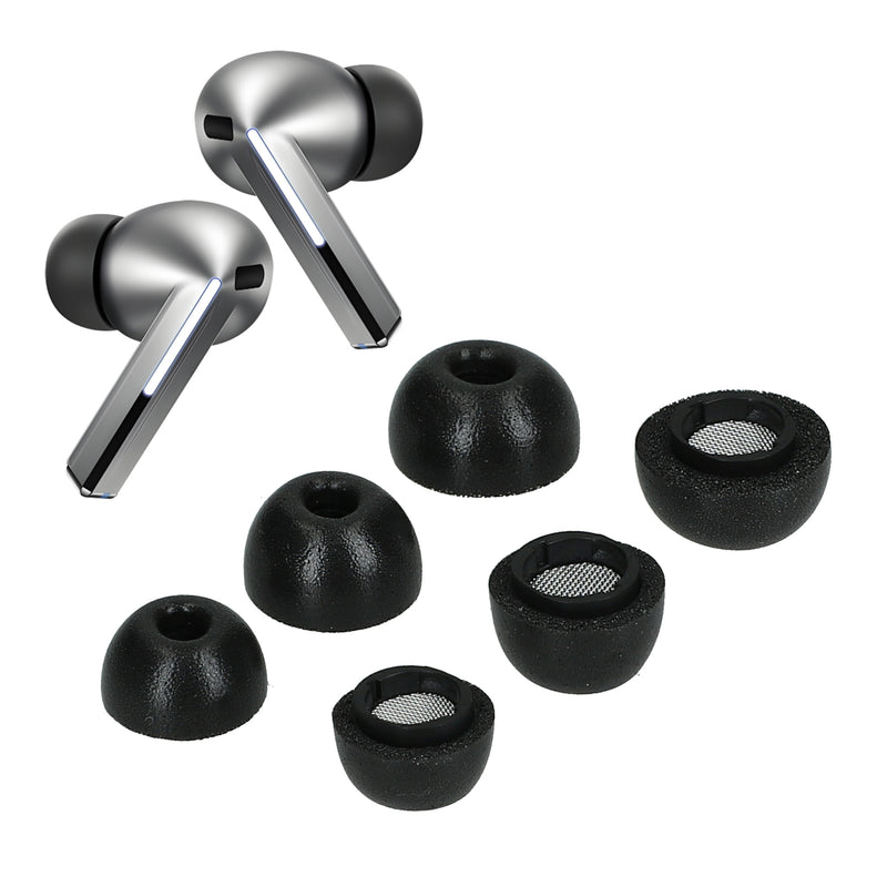 kwmobile 6x Ersatz In Ear Kopfhörer kompatibel mit Samsung Galaxy Buds 3 Pro - 3 Größen - Polster Ohrstöpsel In-Ear Ohrhörer - Schwarz Schwarz  