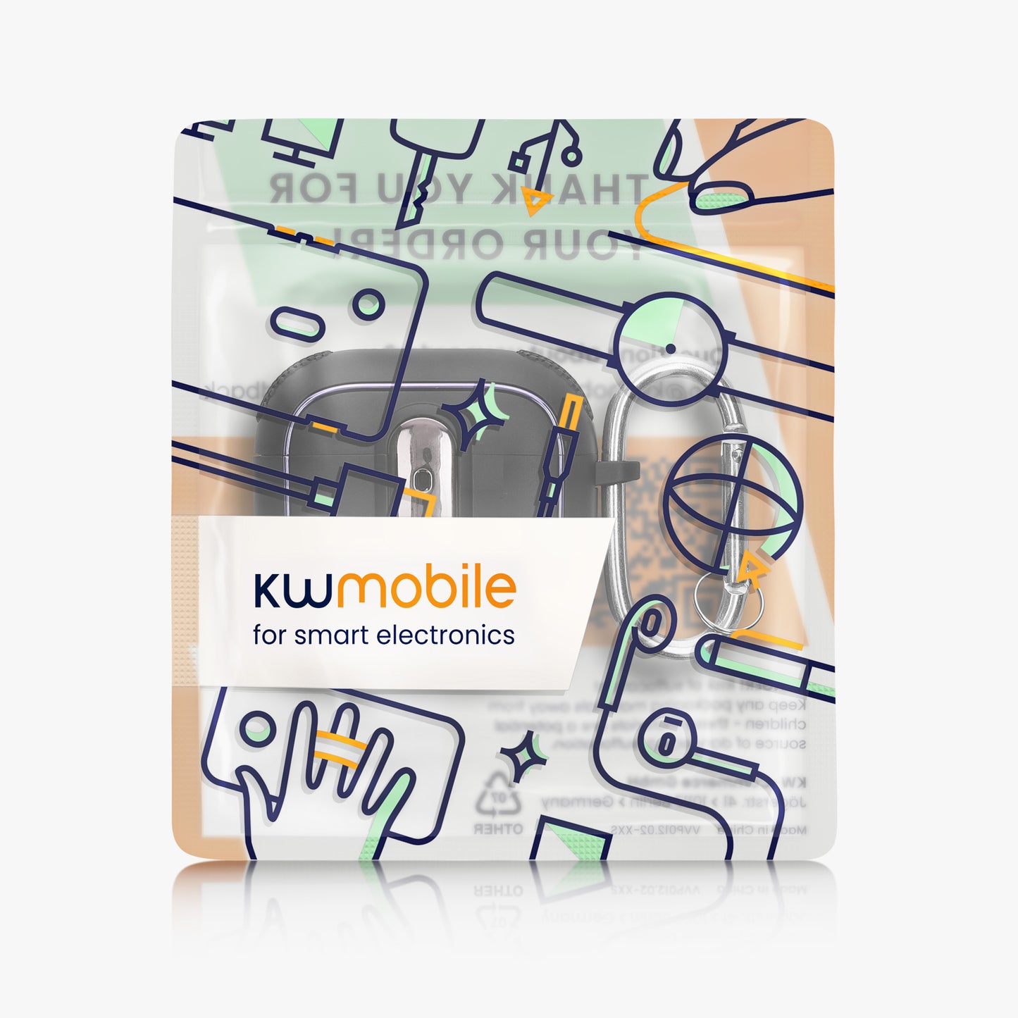 kwmobile Hülle kompatibel mit Apple Airpods 4 Hülle Kopfhörer Case TPU Cover mit Karabiner Stoßfeste Schutzhülle