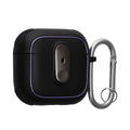 kwmobile Hülle kompatibel mit Apple Airpods 4 Hülle - Kopfhörer Case - TPU Cover mit Karabiner - Stoßfeste Schutzhülle - Schwarz Schwarz Schwarz  [dsg01]