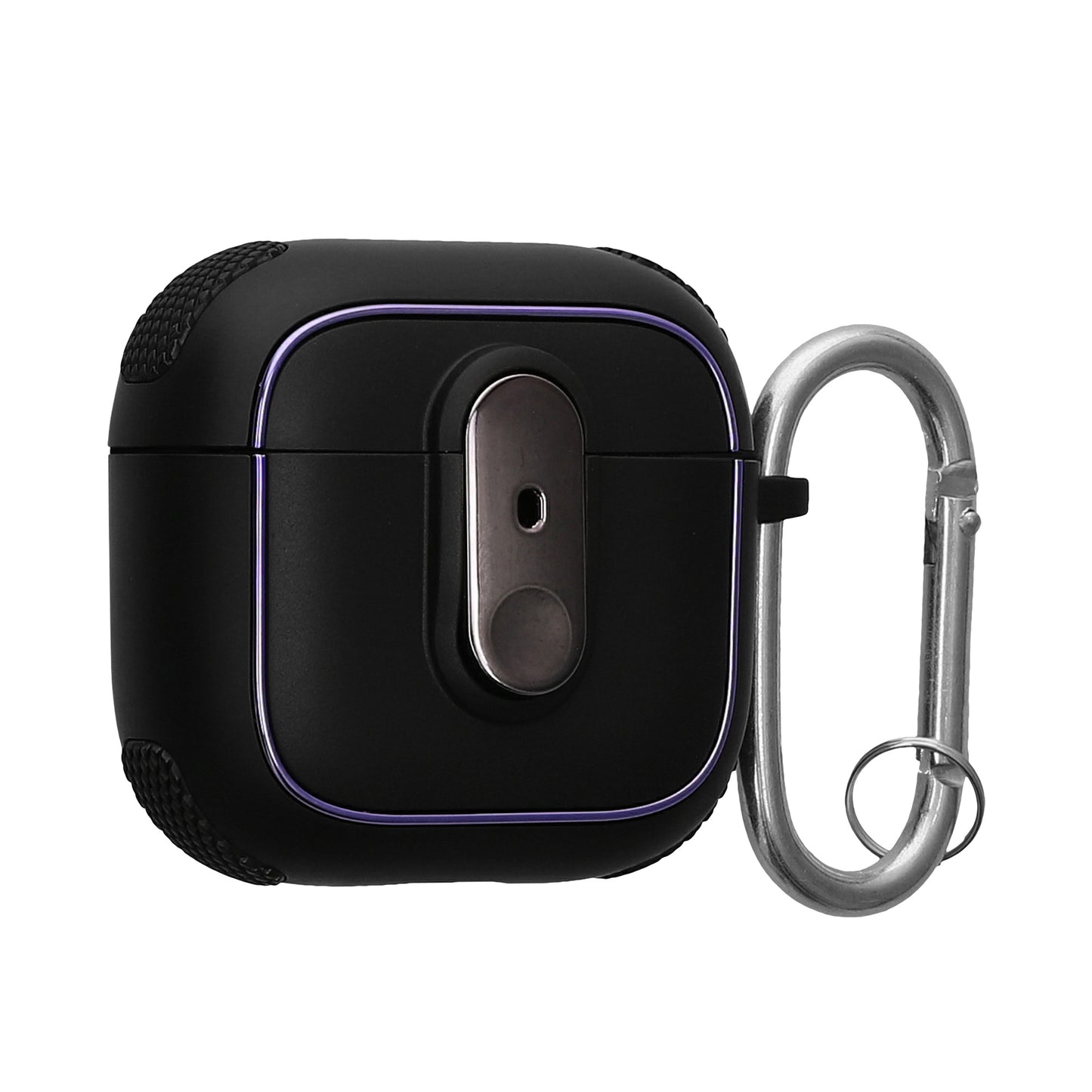kwmobile Hülle kompatibel mit Apple Airpods 4 Hülle - Kopfhörer Case - TPU Cover mit Karabiner - Stoßfeste Schutzhülle - Schwarz Schwarz Schwarz  [dsg01]