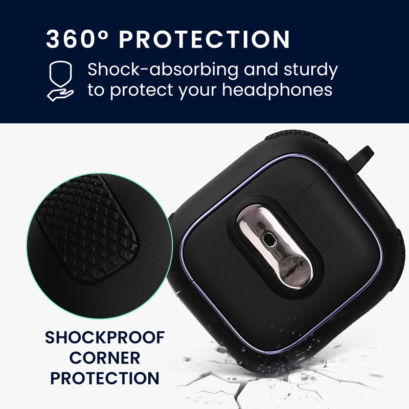 kwmobile Hülle kompatibel mit Apple Airpods 4 Hülle Kopfhörer Case TPU Cover mit Karabiner Stoßfeste Schutzhülle