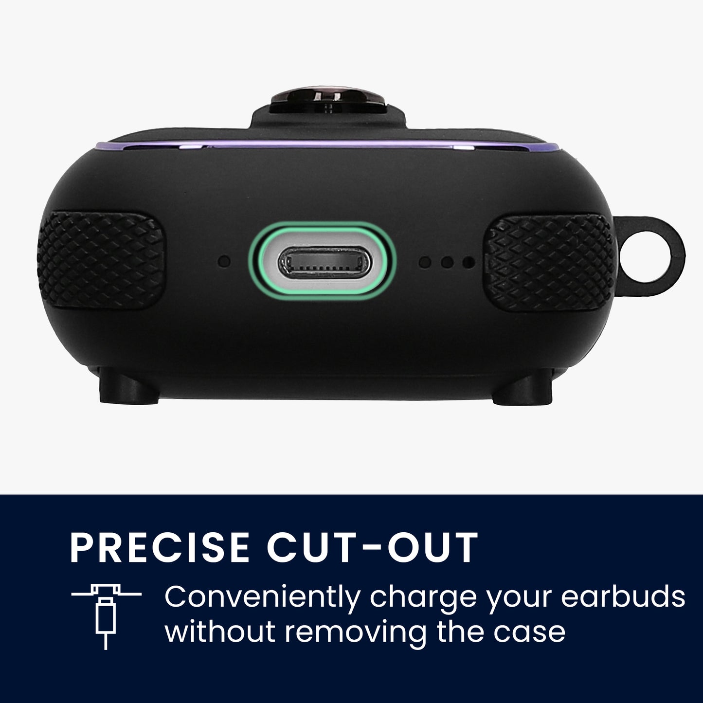 kwmobile Hülle kompatibel mit Apple Airpods 4 Hülle Kopfhörer Case TPU Cover mit Karabiner Stoßfeste Schutzhülle