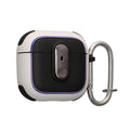 kwmobile Hülle kompatibel mit Apple Airpods 4 Hülle - Kopfhörer Case - TPU Cover mit Karabiner - Stoßfeste Schutzhülle - Weiß Schwarz Weiß  [dsg02]