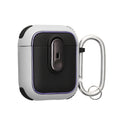 kwmobile Hülle kompatibel mit Apple Airpods 1 & 2 Hülle - Kopfhörer Case - TPU Cover mit Karabiner - Stoßfeste Schutzhülle - Weiß Schwarz Weiß  [dsg01]