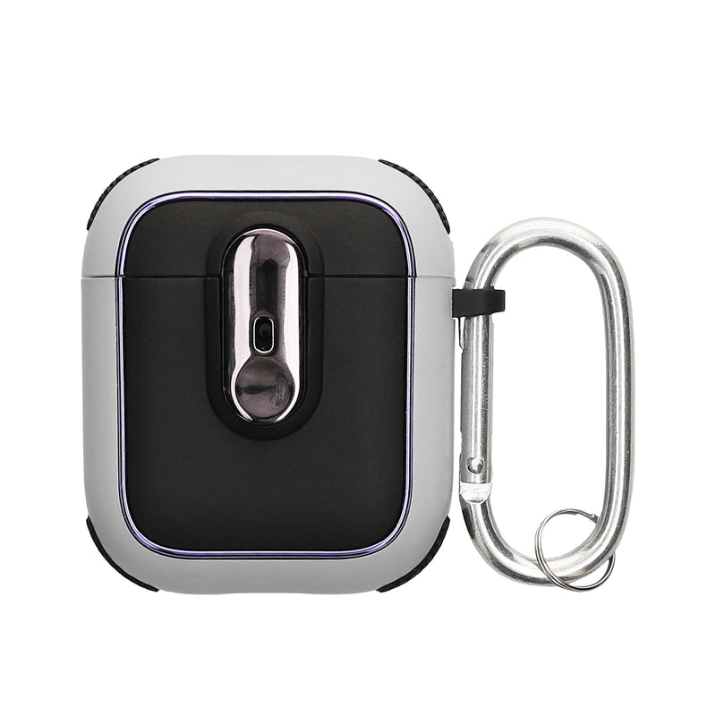 kwmobile Hülle kompatibel mit Apple Airpods 1 & 2 Kopfhörer Case TPU Cover mit Karabiner Stoßfeste Schutzhülle