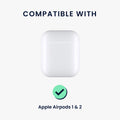 kwmobile Hülle kompatibel mit Apple Airpods 1 & 2 Kopfhörer Case TPU Cover mit Karabiner Stoßfeste Schutzhülle