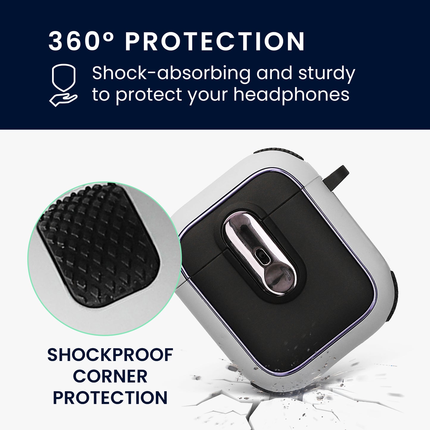 kwmobile Hülle kompatibel mit Apple Airpods 1 & 2 Kopfhörer Case TPU Cover mit Karabiner Stoßfeste Schutzhülle