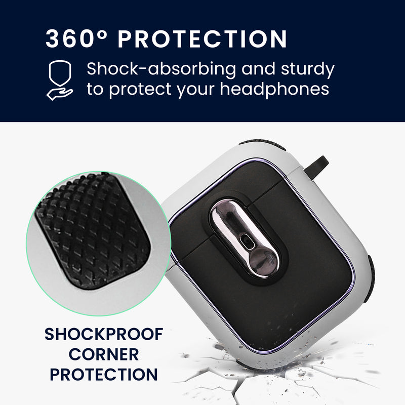 kwmobile Hülle kompatibel mit Apple Airpods 1 & 2 Kopfhörer Case TPU Cover mit Karabiner Stoßfeste Schutzhülle