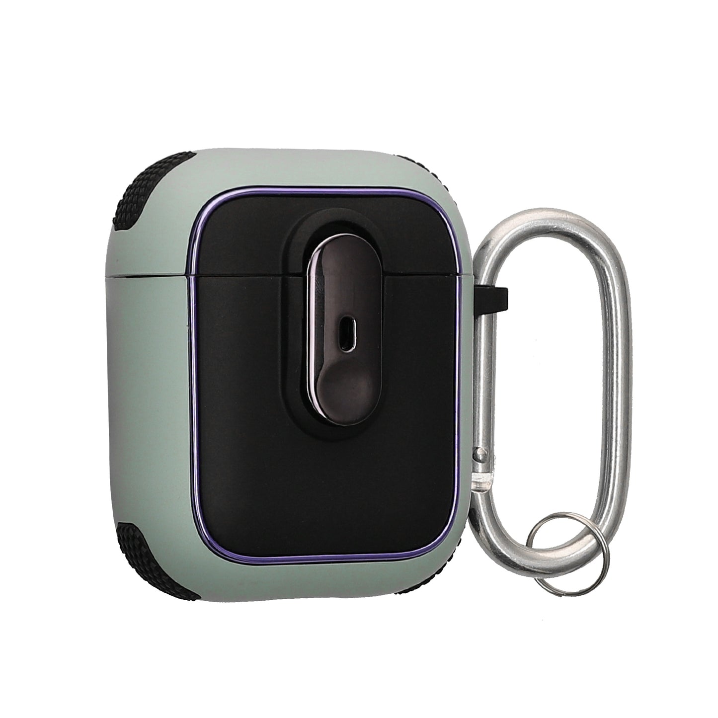 kwmobile Hülle kompatibel mit Apple Airpods 1 & 2 Hülle - Kopfhörer Case - TPU Cover mit Karabiner - Stoßfeste Schutzhülle - Grün Schwarz Grün  [dsg02]