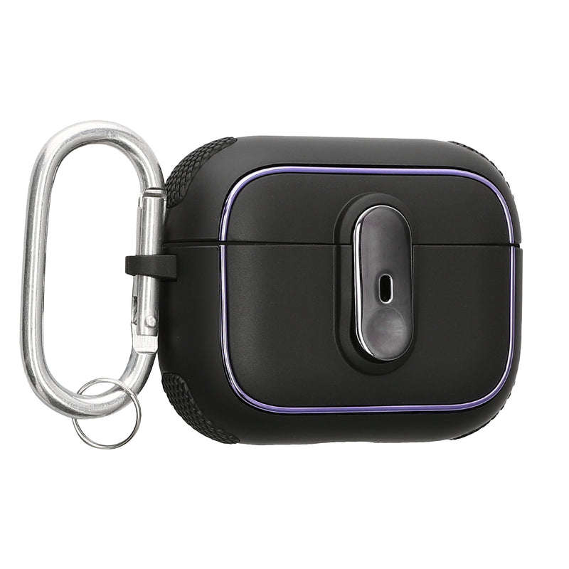 kwmobile Hülle kompatibel mit Apple Airpods Pro 2 Hülle - Kopfhörer Case - TPU Cover mit Karabiner - Stoßfeste Schutzhülle - Schwarz Schwarz Schwarz  [dsg01]