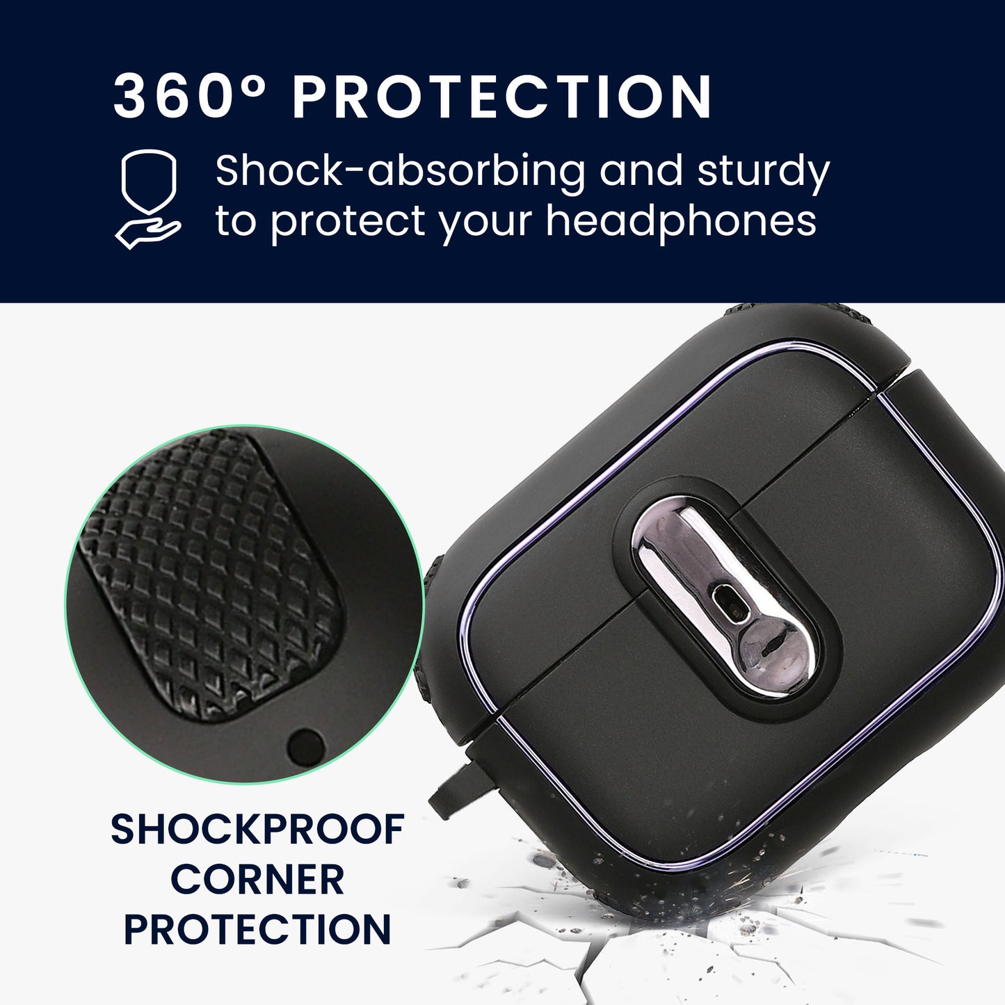 kwmobile Hülle kompatibel mit Apple Airpods Pro 2 - Kopfhörer Case - TPU Cover mit Karabiner - Stoßfeste Schutzhülle