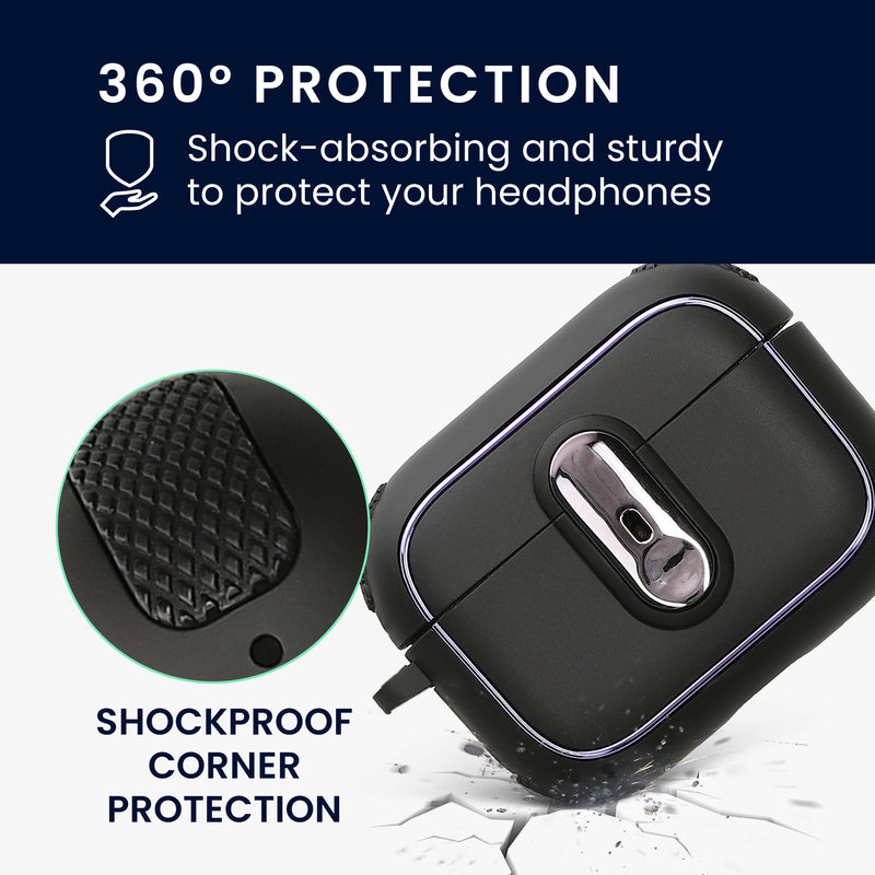 kwmobile Hülle kompatibel mit Apple Airpods Pro 2 - Kopfhörer Case - TPU Cover mit Karabiner - Stoßfeste Schutzhülle