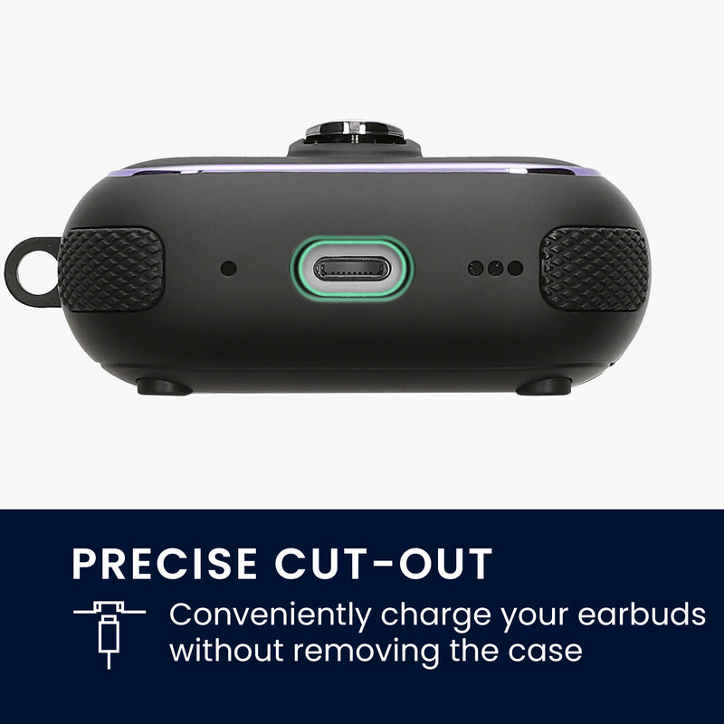 kwmobile Hülle kompatibel mit Apple Airpods Pro 2 - Kopfhörer Case - TPU Cover mit Karabiner - Stoßfeste Schutzhülle