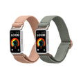 kwmobile 2x Uhrenarmband für Huawei Band 10 / 9 / 8 Armband - Fitnesstracker Band Set aus Nylon - Ersatzarmband Smartwatch - Grün Altrosa Grün  [dsg02]