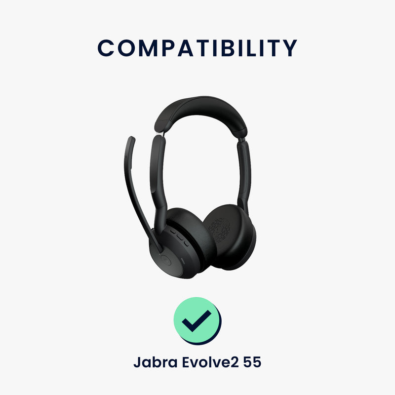 kwmobile Ohr Polster für Jabra Evolve2 55 Ohrpolster Ersatz Kopfhörer Ersatzteile Kopfhörer Ersatzpolster Over Ear Headphones