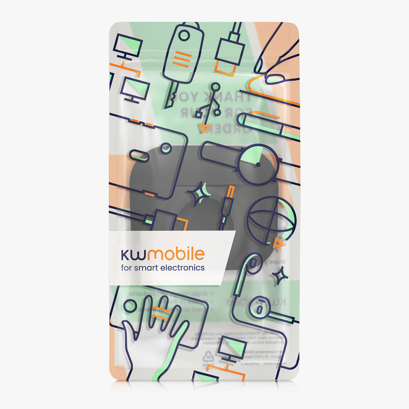 kwmobile 2-in1 Hülle kompatibel mit Apple Airpods Pro (1.Gen) - Kopfhörer Case kompatibel mit Airtag - Schutzhülle mit Karabiner