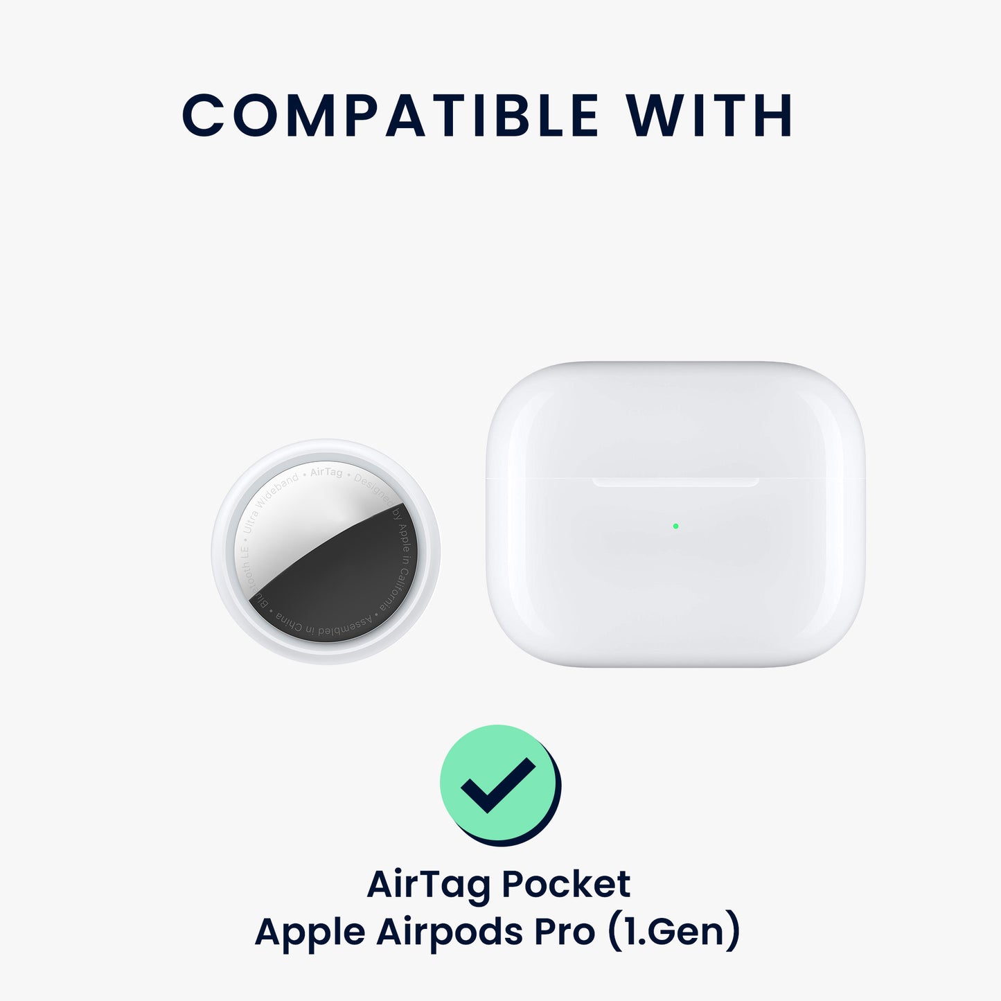 kwmobile 2-in1 Hülle kompatibel mit Apple Airpods Pro (1.Gen) - Kopfhörer Case kompatibel mit Airtag - Schutzhülle mit Karabiner