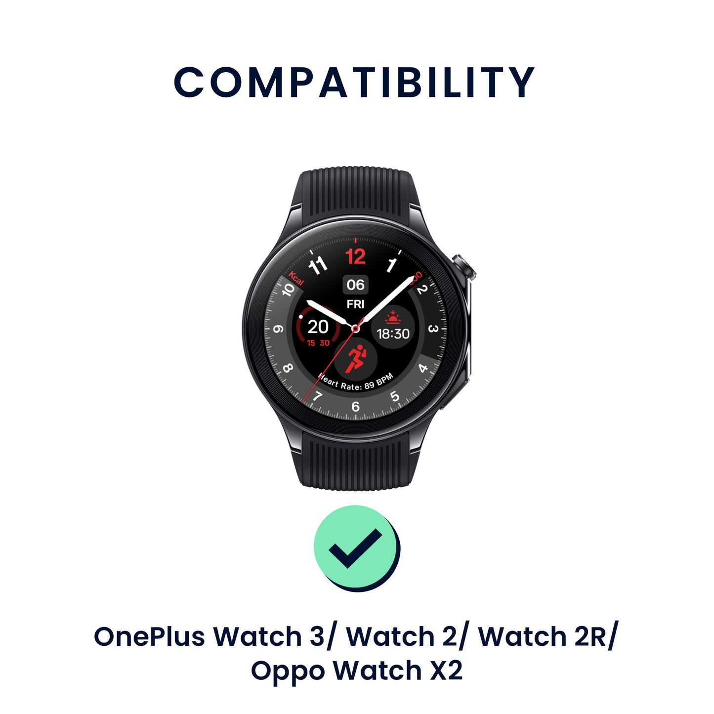 kwmobile Uhrenarmband für OnePlus Watch 3 / 2 / 2R / Oppo Watch X2 Fitnesstracker Band Set Ersatzarmband Smartwatch