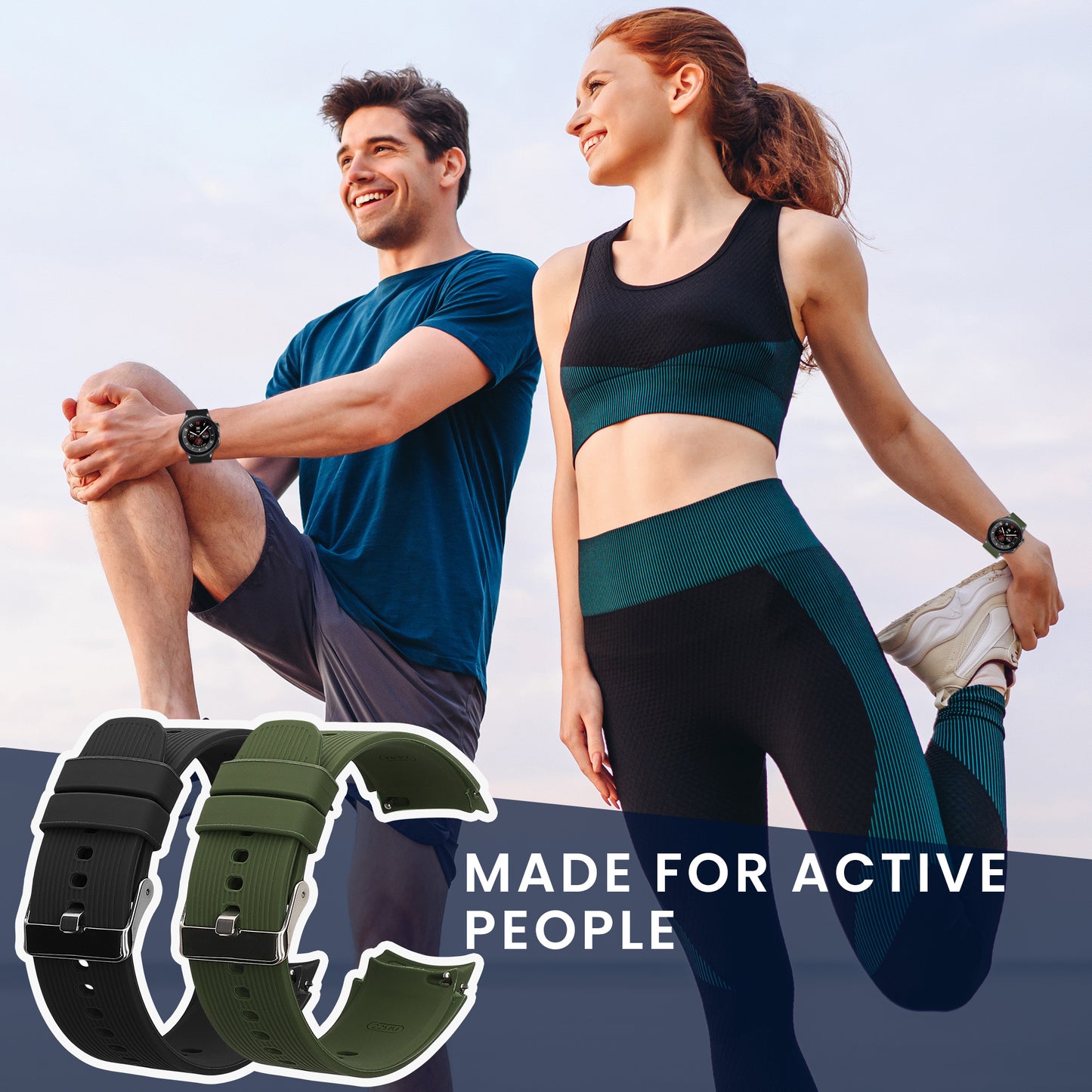 kwmobile Uhrenarmband für OnePlus Watch 3 / 2 / 2R / Oppo Watch X2 Fitnesstracker Band Set Ersatzarmband Smartwatch