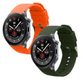 kwmobile 2x Uhrenarmband für OnePlus Watch 3 / 2 / 2R / Oppo Watch X2 Armband - Fitnesstracker Band Set aus TPU Silikon - Ersatzarmband Smartwatch - Dunkelgrün Orange Dunkelgrün  [dsg04]