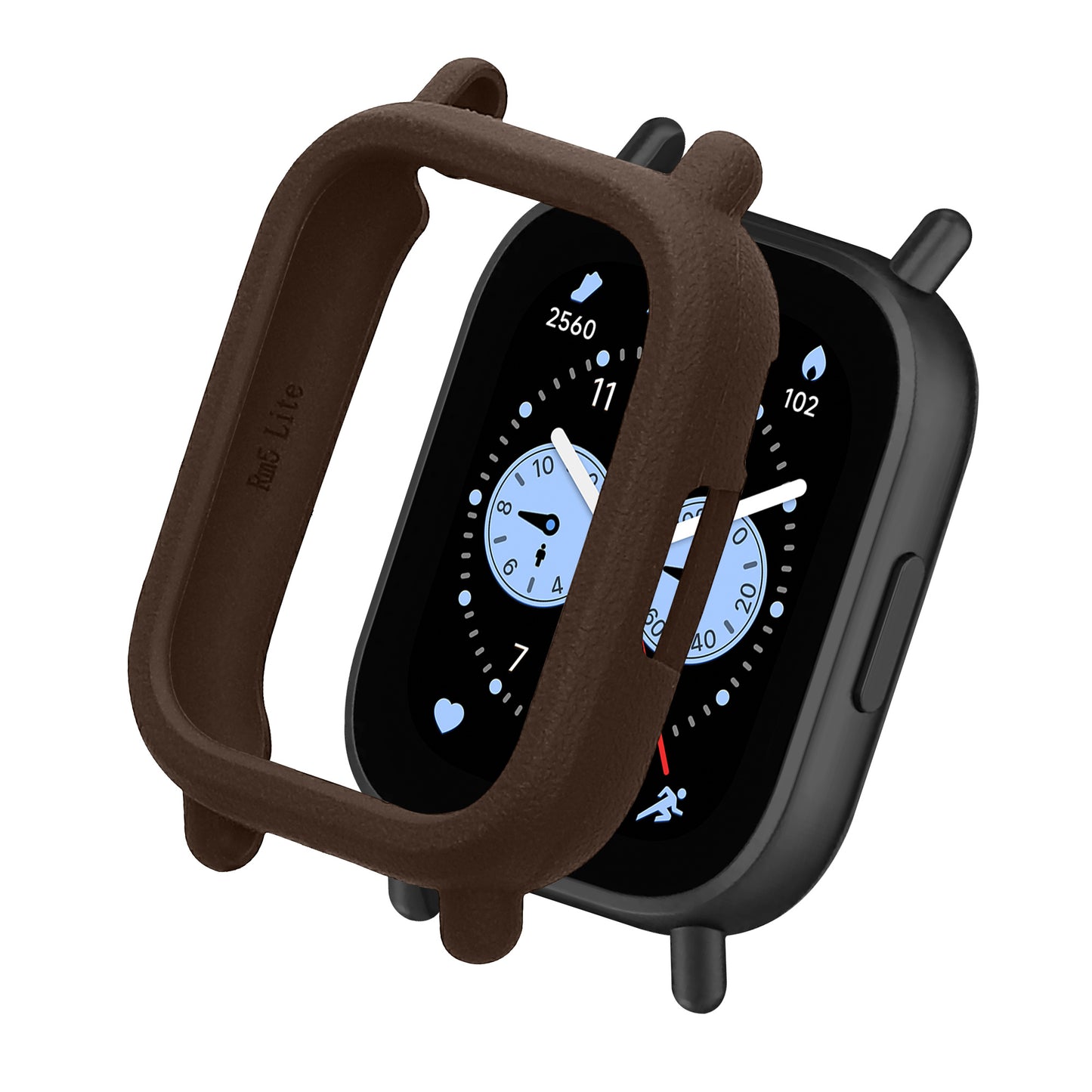 kwmobile Schutzhülle kompatibel mit Xiaomi Redmi Watch 5 Lite Hülle - Fitness Tracker Case aus TPU - Soft Smartwatch Case Dunkelbraun Dunkelbraun  