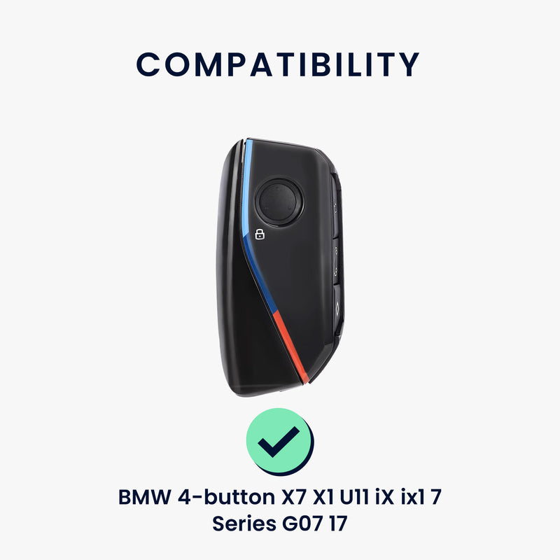 kwmobile Autoschlüssel Hülle kompatibel mit BMW 4-Tasten X7 X1 U11 iX ix1 7er G07 I7 Autoschlüssel - Schlüsselhülle