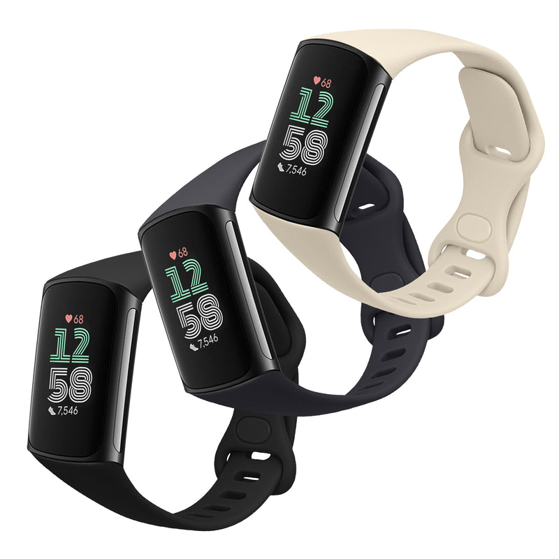 kwmobile Uhrenarmband für Fitbit Charge 6 / Charge 5 Armband Fitnesstracker Band Set Ersatzarmband Smartwatch