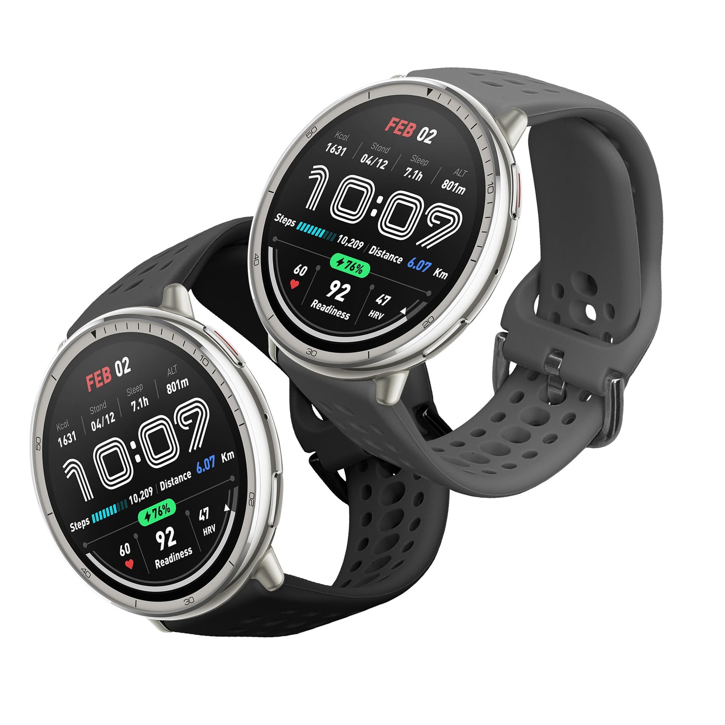 kwmobile Uhrenarmband für 20mm Amazfit Active 2 / 2 Square / Active Edge / Bip 3 / GTS 3 Armband Fitnesstracker Band Set Ersatzarmband Smartwatch