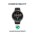 kwmobile Uhrenarmband für 20mm Amazfit Active 2 / 2 Square / Active Edge / Bip 3 / GTS 3 Armband Fitnesstracker Band Set Ersatzarmband Smartwatch