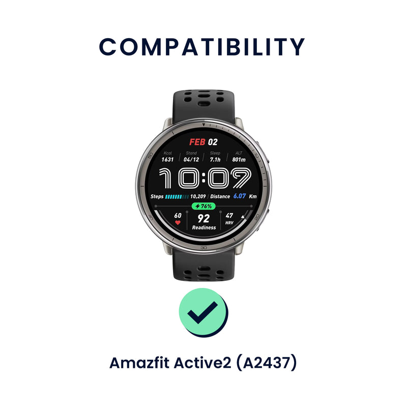 kwmobile Uhrenarmband für 20mm Amazfit Active 2 / 2 Square / Active Edge / Bip 3 / GTS 3 Armband Fitnesstracker Band Set Ersatzarmband Smartwatch