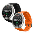 kwmobile Silikon Uhrenarmband für 20mm Amazfit Active 2 / 2 Square / Active Edge / Bip 3 / GTS 3 4 Armband - Ersatzarmband für Fitnesstracker - Wechselarmband Smartwatch - Schwarz Orange Schwarz  [dsg02]