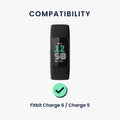 kwmobile Sportarmband kompatibel mit Fitbit Charge 6 / Charge 5 - Armband für Fitnesstracker - mit Schutz Bumper