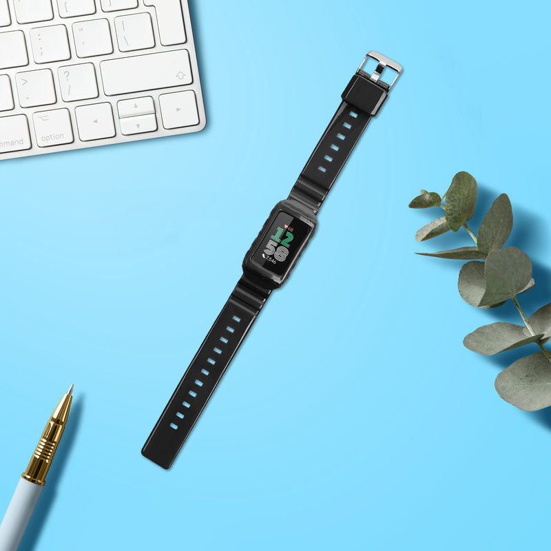 kwmobile Sportarmband kompatibel mit Fitbit Charge 6 / Charge 5 - Armband für Fitnesstracker - mit Schutz Bumper