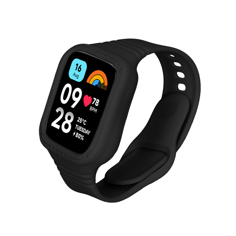 kwmobile Sportarmband kompatibel mit Xiaomi Redmi Watch 3 Active / Redmi Watch 3 Lite - Armband für Fitnesstracker - mit Schutz Bumper
