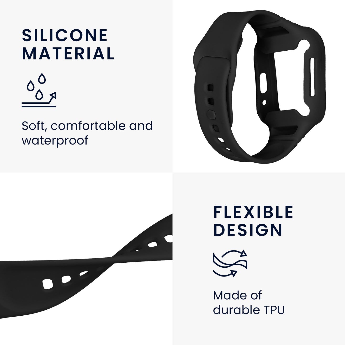kwmobile Sportarmband kompatibel mit Xiaomi Redmi Watch 3 Active / Redmi Watch 3 Lite - Armband für Fitnesstracker - mit Schutz Bumper