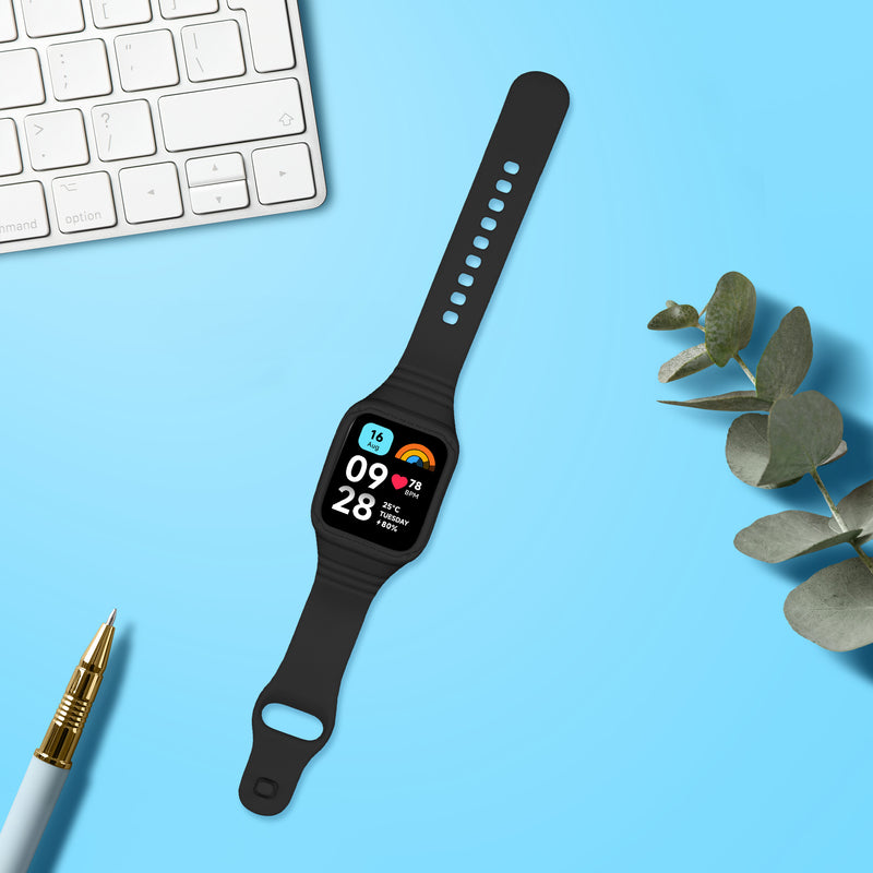 kwmobile Sportarmband kompatibel mit Xiaomi Redmi Watch 3 Active / Redmi Watch 3 Lite - Armband für Fitnesstracker - mit Schutz Bumper
