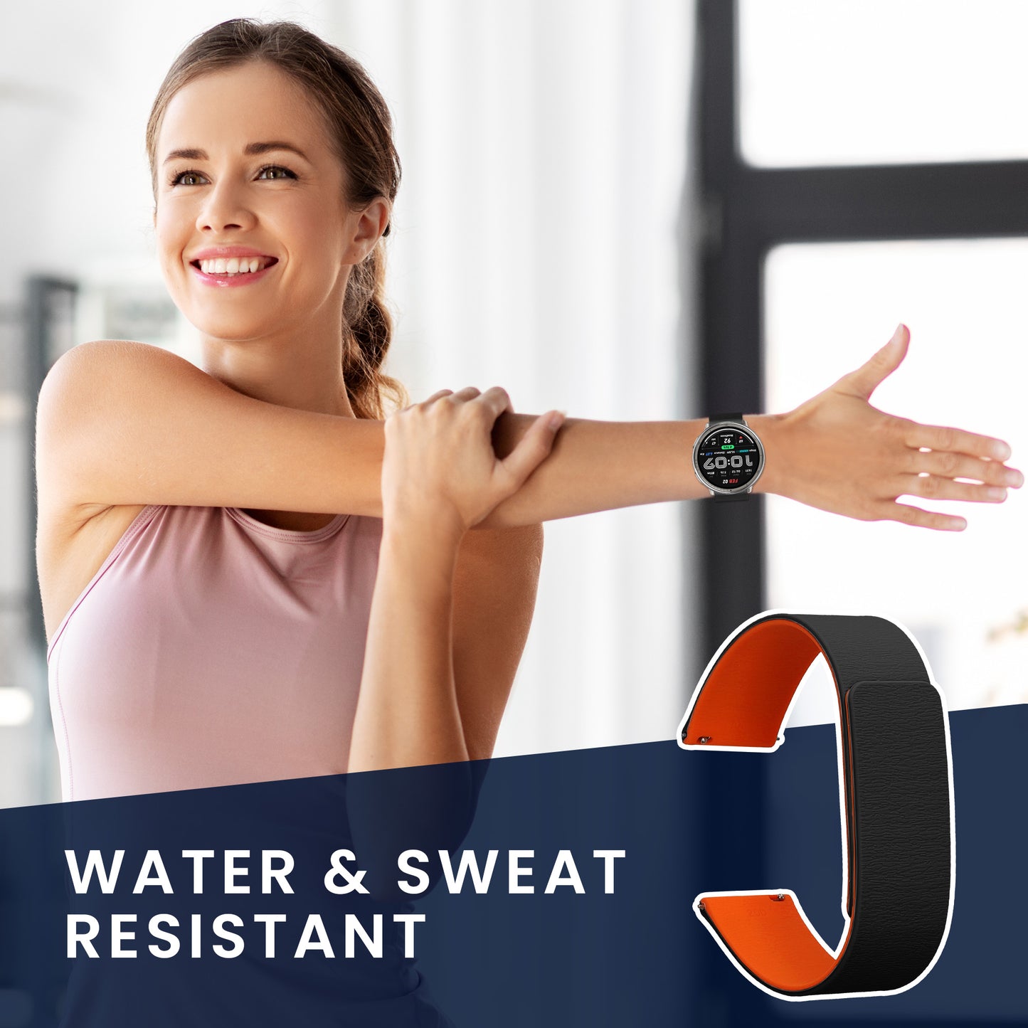 kwmobile Ersatzarmband kompatibel mit 20mm Amazfit Active 2 / 2 Square / Active Edge / Bip 3 / GTS 3 4 Armband - Fitnesstracker Band mit Magnetverschluss