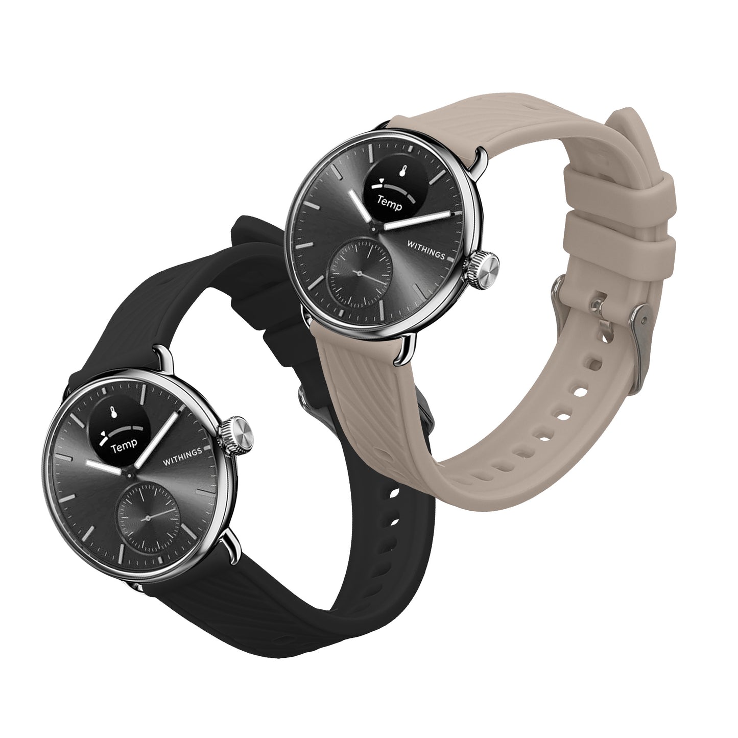 kwmobile Uhrenarmband für Withings Scanwatch Light 37mm / Withings Scanwatch 2 38mm Armband Fitnesstracker Band Set Ersatzarmband Smartwatch