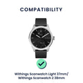 kwmobile Uhrenarmband für Withings Scanwatch Light 37mm / Withings Scanwatch 2 38mm Armband Fitnesstracker Band Set Ersatzarmband Smartwatch