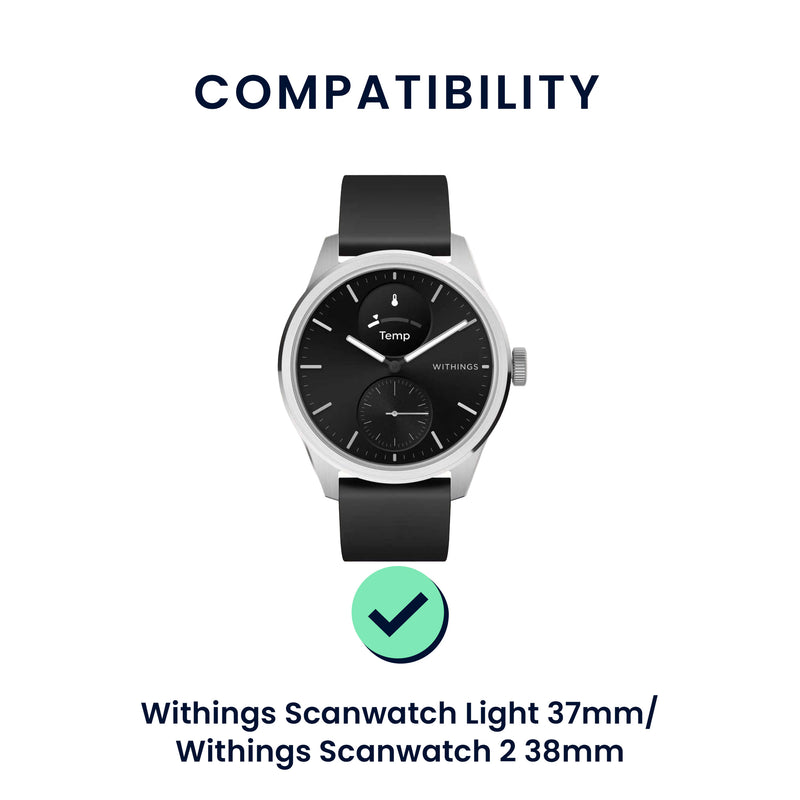 kwmobile Uhrenarmband für Withings Scanwatch Light 37mm / Withings Scanwatch 2 38mm Armband Fitnesstracker Band Set Ersatzarmband Smartwatch