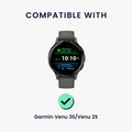 kwmobile Ersatzarmband kompatibel mit Garmin Venu 3S / Venu 2S / vivoactive 4S / Forerunner 265S 255S Armband - Fitnesstracker Band mit Magnetverschluss