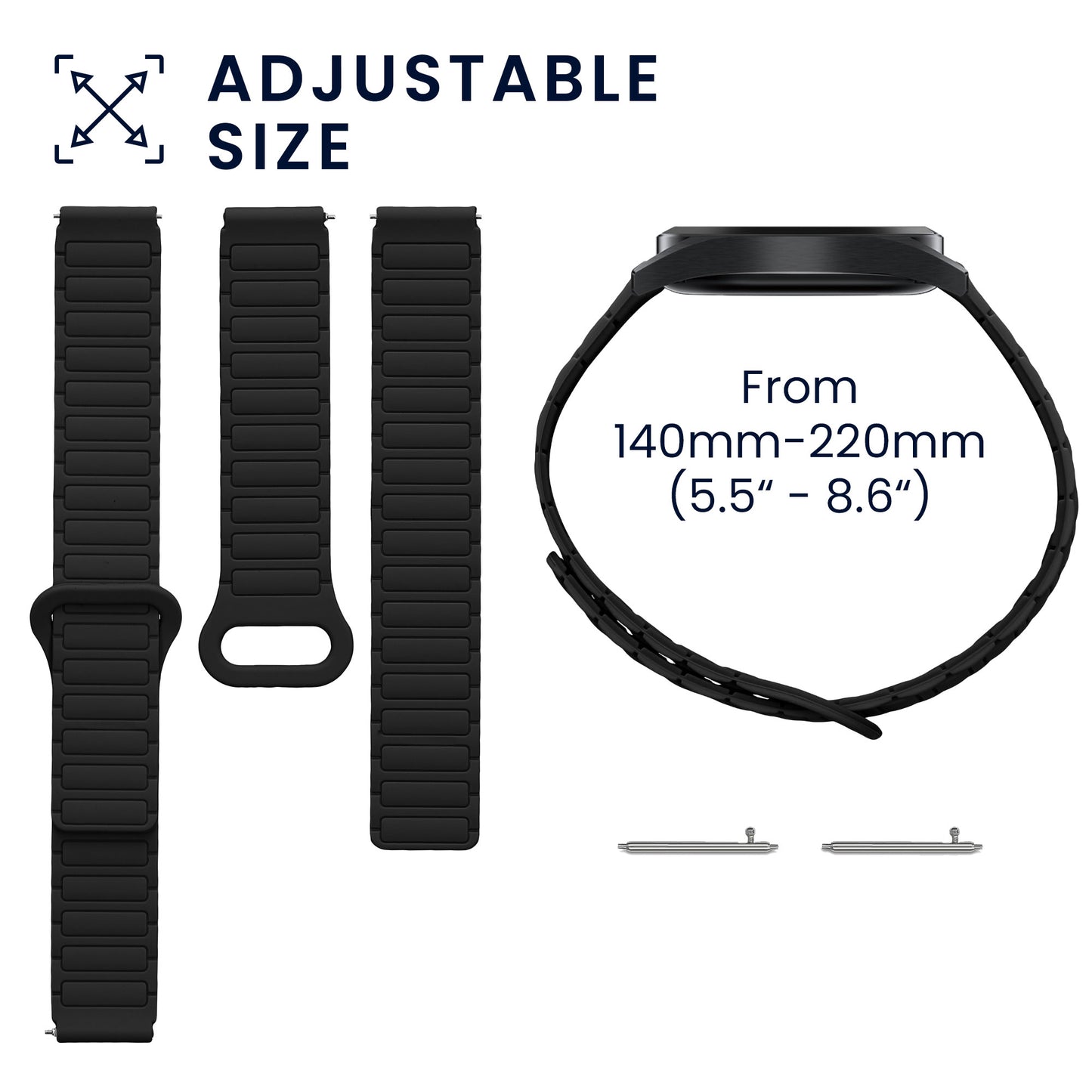 kwmobile Ersatzarmband kompatibel mit Garmin Venu 3S / Venu 2S / vivoactive 4S / Forerunner 265S 255S Armband - Fitnesstracker Band mit Magnetverschluss