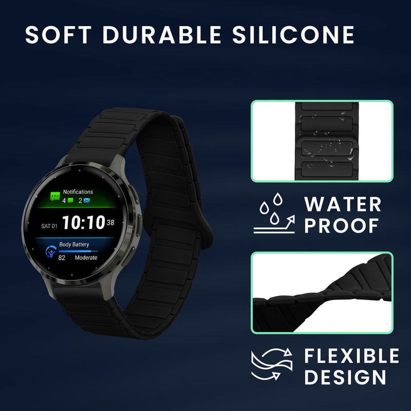 kwmobile Ersatzarmband kompatibel mit Garmin Venu 3S / Venu 2S / vivoactive 4S / Forerunner 265S 255S Armband - Fitnesstracker Band mit Magnetverschluss