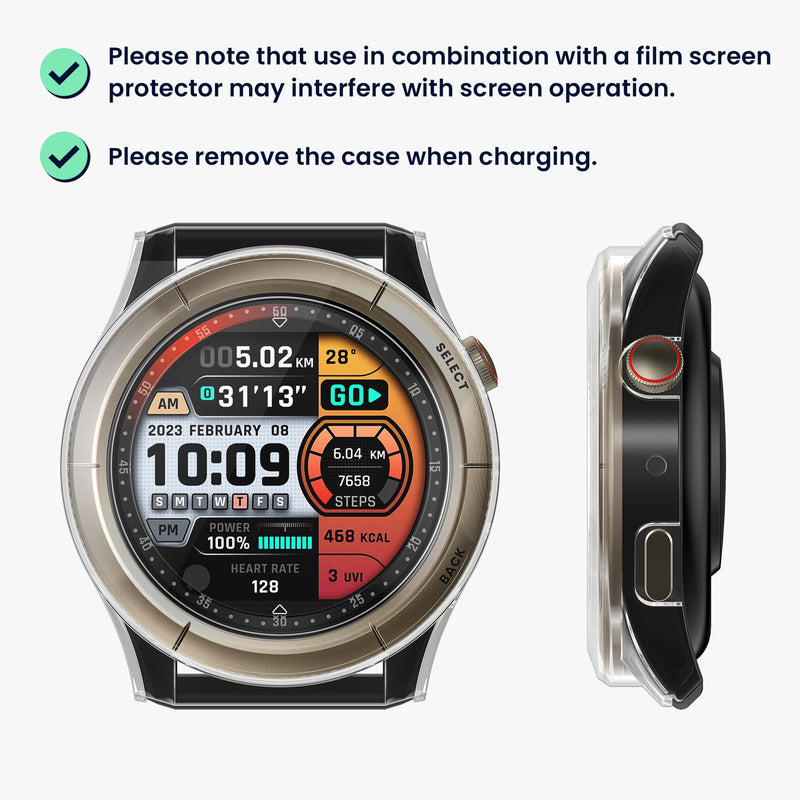 kwmobile Glas Hülle für Amazfit Cheetah / Amazfit Cheetah Pro Schutzhülle Fullbody Fitnesstracker Case Set