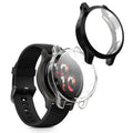 kwmobile 2x Schutzhülle kompatibel mit Garmin Garmin Venu 2S / vivoactive 4S Hülle - Fullbody Cover Set aus Silikon - Schwarz Transparent Schwarz  [dsg01]